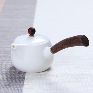 白瓷茶壶陶瓷单壶茶具家用功夫茶具泡茶壶德化陶瓷玉瓷侧把壶